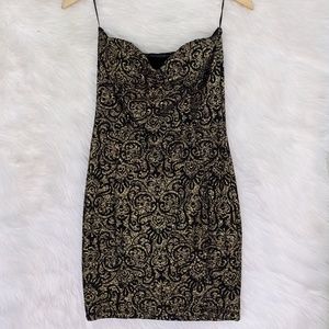 Black and Gold Tube Dress